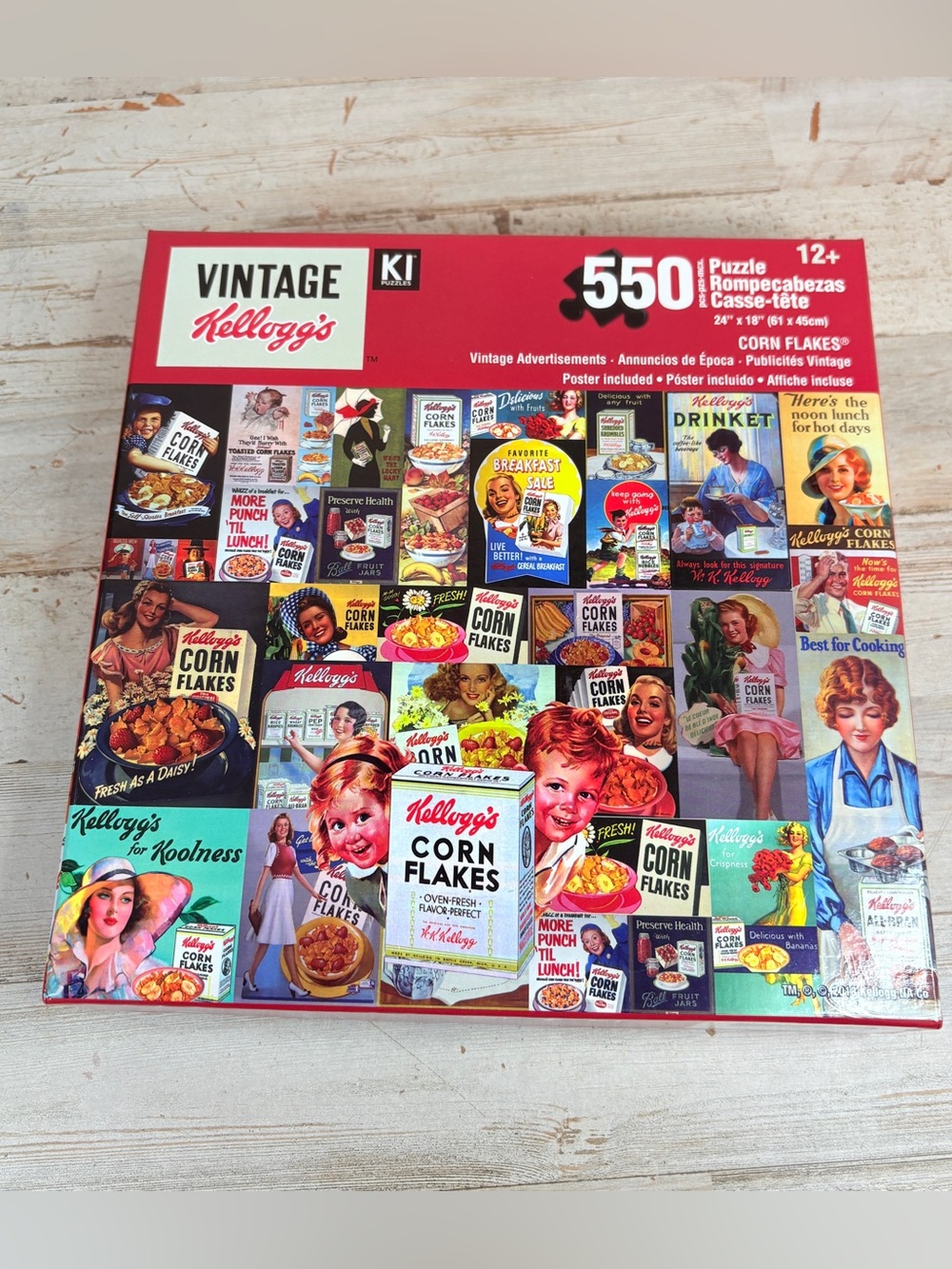 Vintage KELLOGG'S Corn Flakes Cereal 550 Piece Jigsaw Puzzle Made by KI